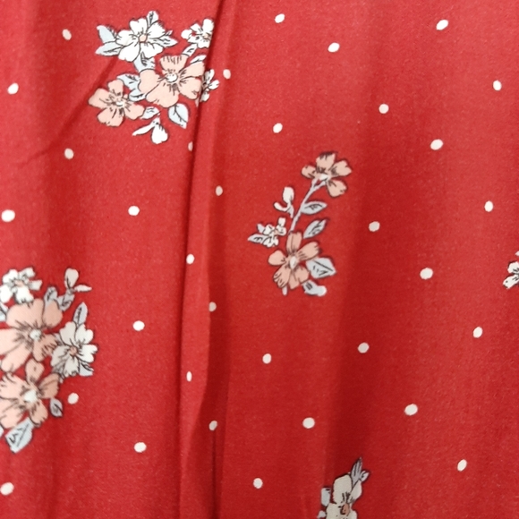 Size 12 Princess Highway red dress with floral and dots pattern - Picture 5 of 5